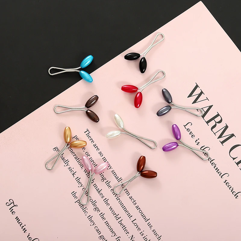 12pcs /Set Pins Hijab Pearl Pins Headscarf Durag Soft Turban Head Wraps For Women Scarf Clips Muslim Arab Hijab Accessories
