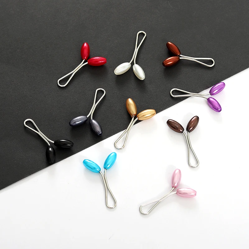 12pcs /Set Pins Hijab Pearl Pins Headscarf Durag Soft Turban Head Wraps For Women Scarf Clips Muslim Arab Hijab Accessories