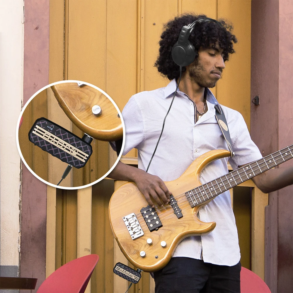 JOYO JA-03 Portable Bass Guitar Amplifier 6 Sound Effects Plug and Play Mini Amplifier Headphone Amp for Guitar Practice