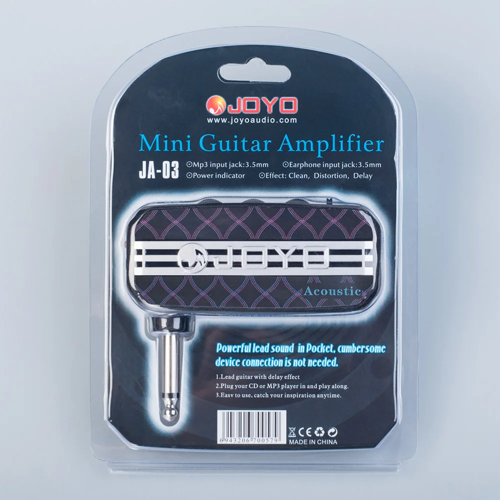 JOYO JA-03 Portable Bass Guitar Amplifier 6 Sound Effects Plug and Play Mini Amplifier Headphone Amp for Guitar Practice