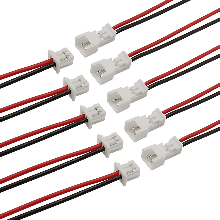 10/5/2 Pairs Small Mini JST 1.25mm PH2.0 XH2.54 2 Pin Male Female Plug Jack Connector Cable JST 1.25/2.0/2.54 2P Electronic Wire