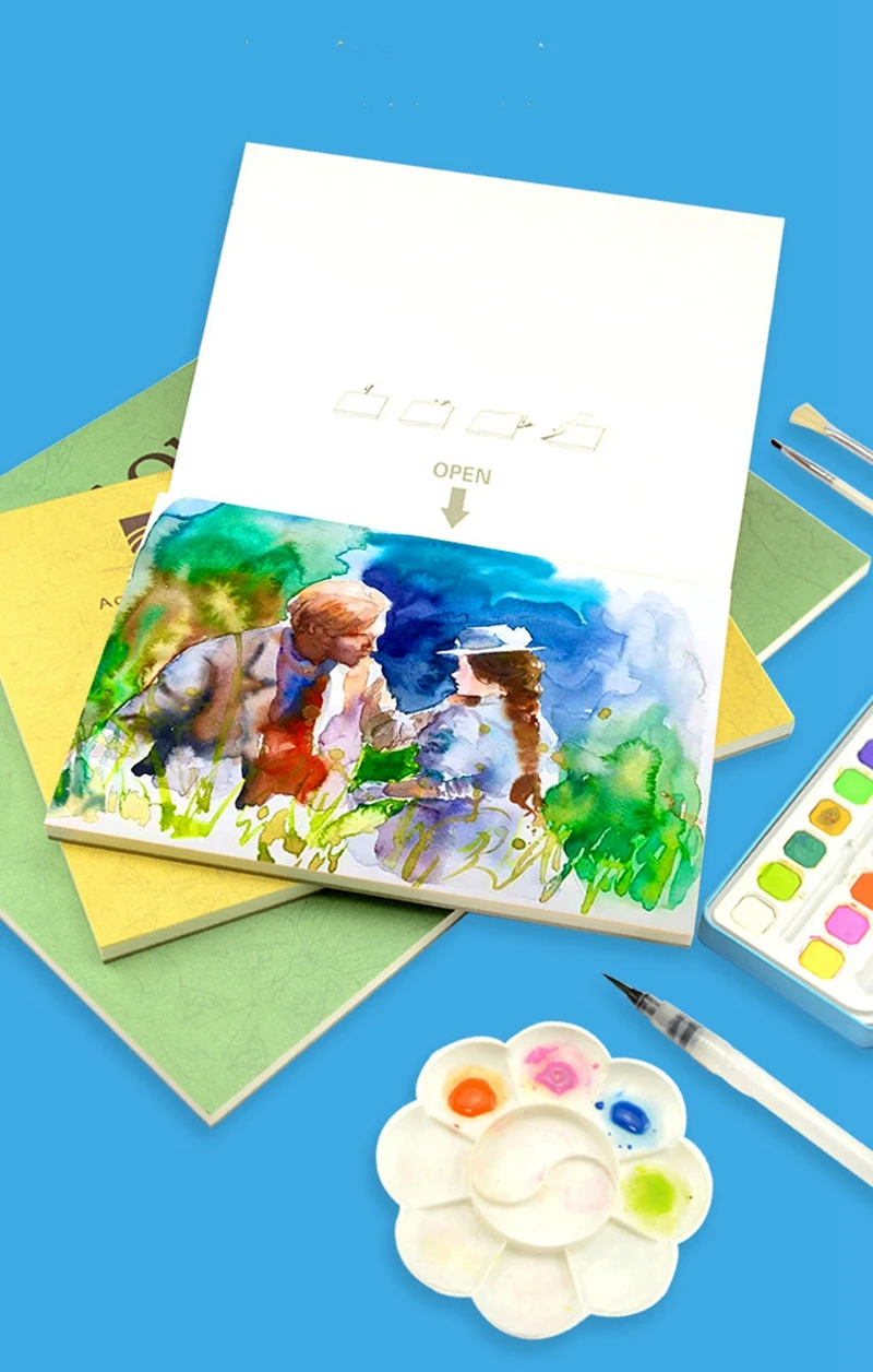 Baohong 100% Cotton Artist Watercolor Paper 300g 20sheets Professional Watercolor Sketchbook Pad For Painting Art Supplies