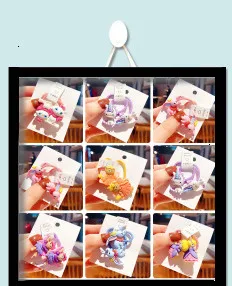 1 PCS New Girls Colorful Wigs Ponytail Kids Hair Accessories Hair Ornament Headbands Rubber Bands Beauty Hair Bands