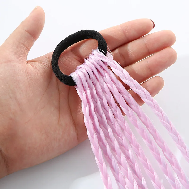 1 PCS New Girls Colorful Wigs Ponytail Kids Hair Accessories Hair Ornament Headbands Rubber Bands Beauty Hair Bands