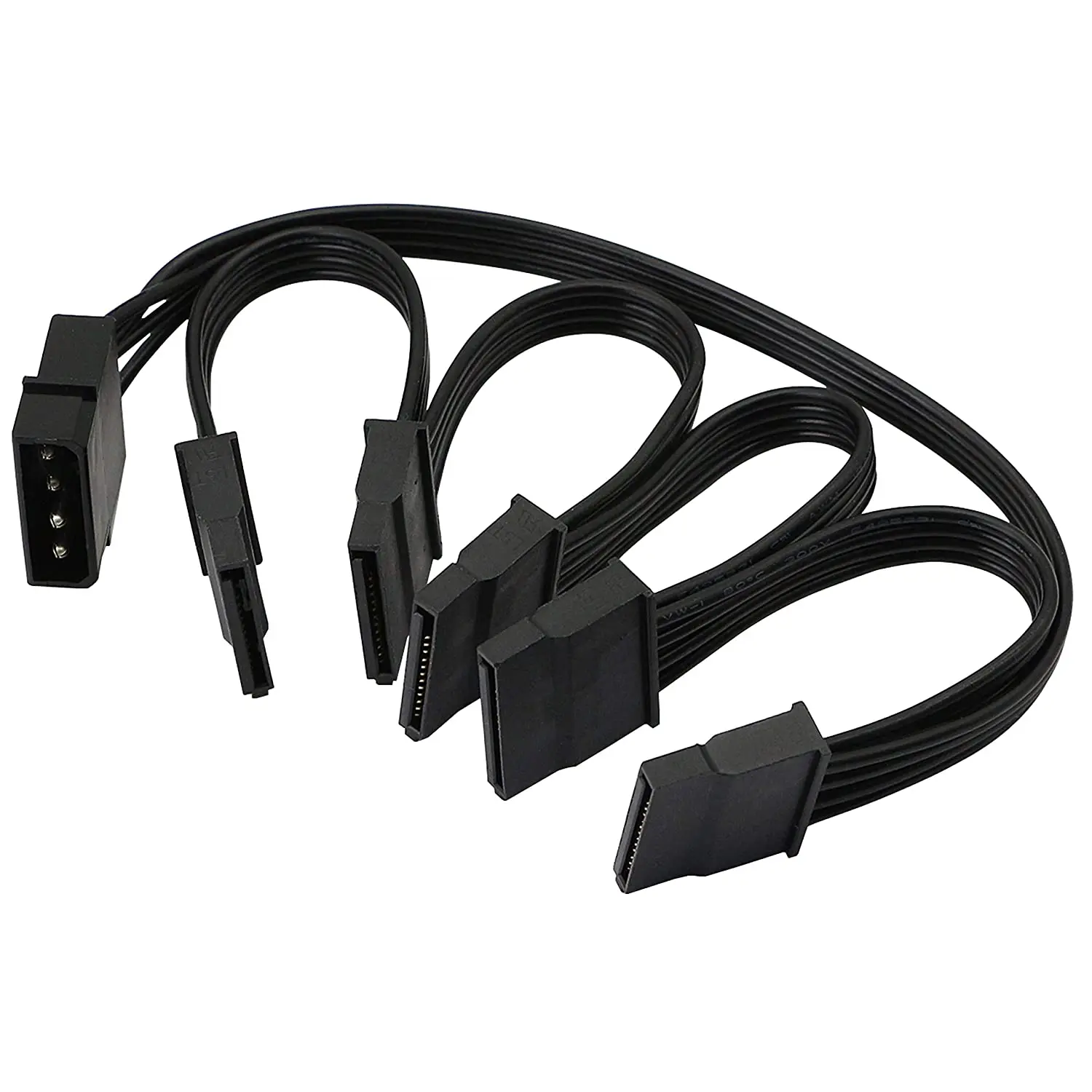 Molex 4pin IDE 1 to 5 SATA 15Pin Hard Drive Power Supply Splitter Cable Cord for DIY PC Sever 4-pin to 15-pin Power 60CM