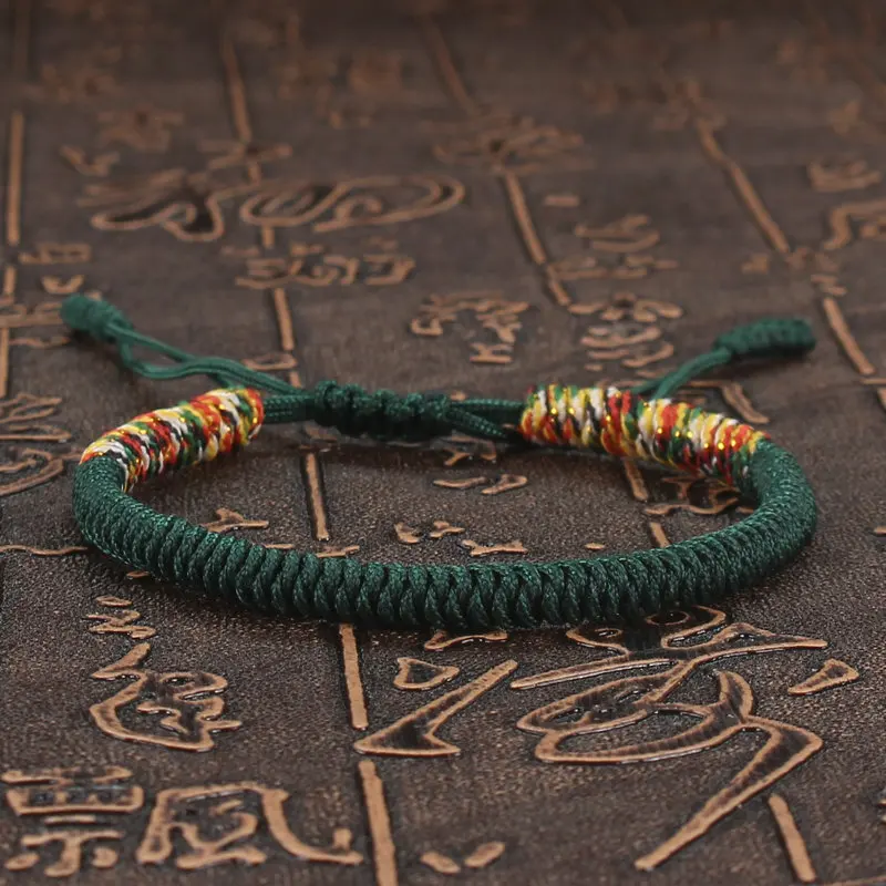 Tibetan Buddhist Bracelet Unisex Handmade Braided King Kong Knot Colorful String Bracelets for Women Men Lovers Lucky Jewelry