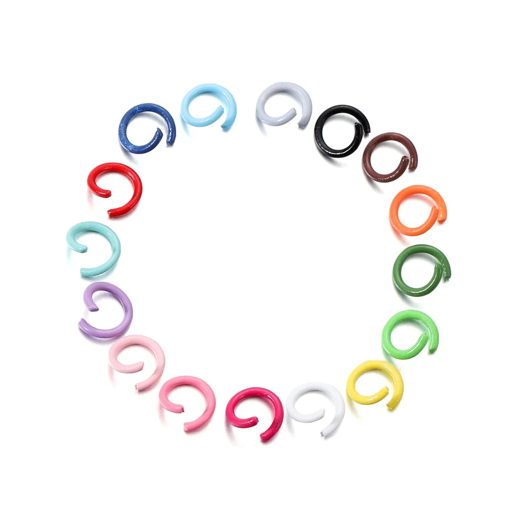 100Pcs/Lot 1.2x8mm Colorful Metal Open Jump Rings Split Jump Ring Connector for DIY Jewelry Making Findings Accessories Supplies