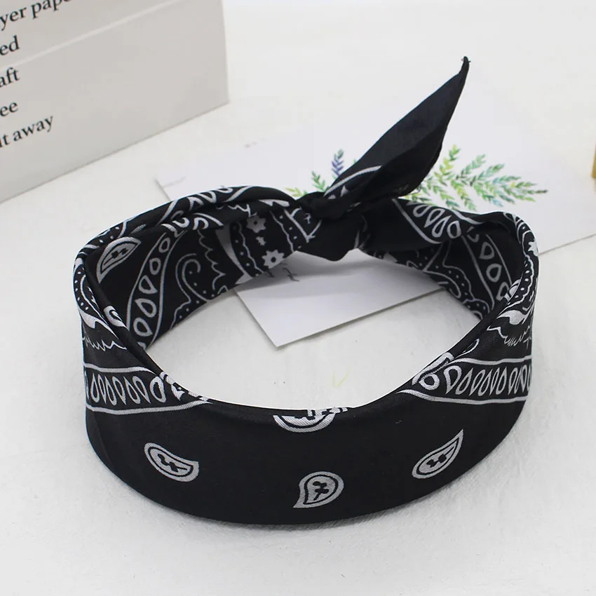 Bandana Square Head Hip Hop Black Scarves Women Sports Bandana Hair Band Neck Scarf Sports Headwear Handkerchief