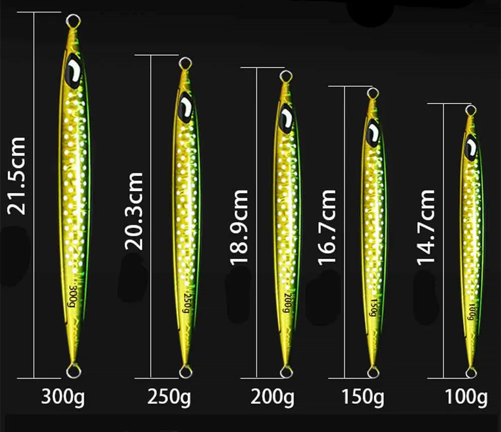 JIGGING PRO 100g 150g 200g 250g 300g Saltwater Metal Jigs Deep Sea Fishing Lure Vertical Speed Jigs