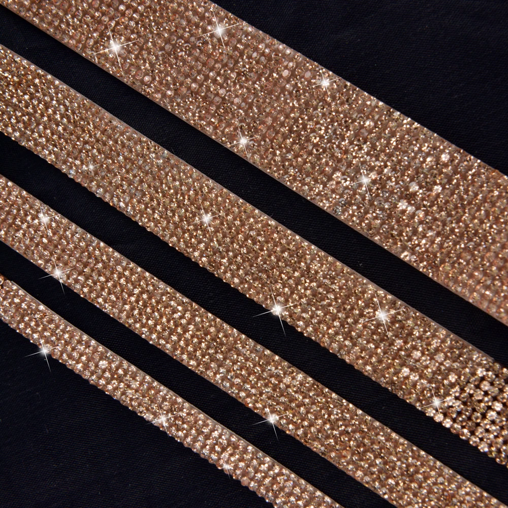 Self Adhesive Crystal Rhinestone Sticker Diamond Ribbon DIY Sticker Rhinestones Arts Crafts Car Phone Decoration Dropshipping