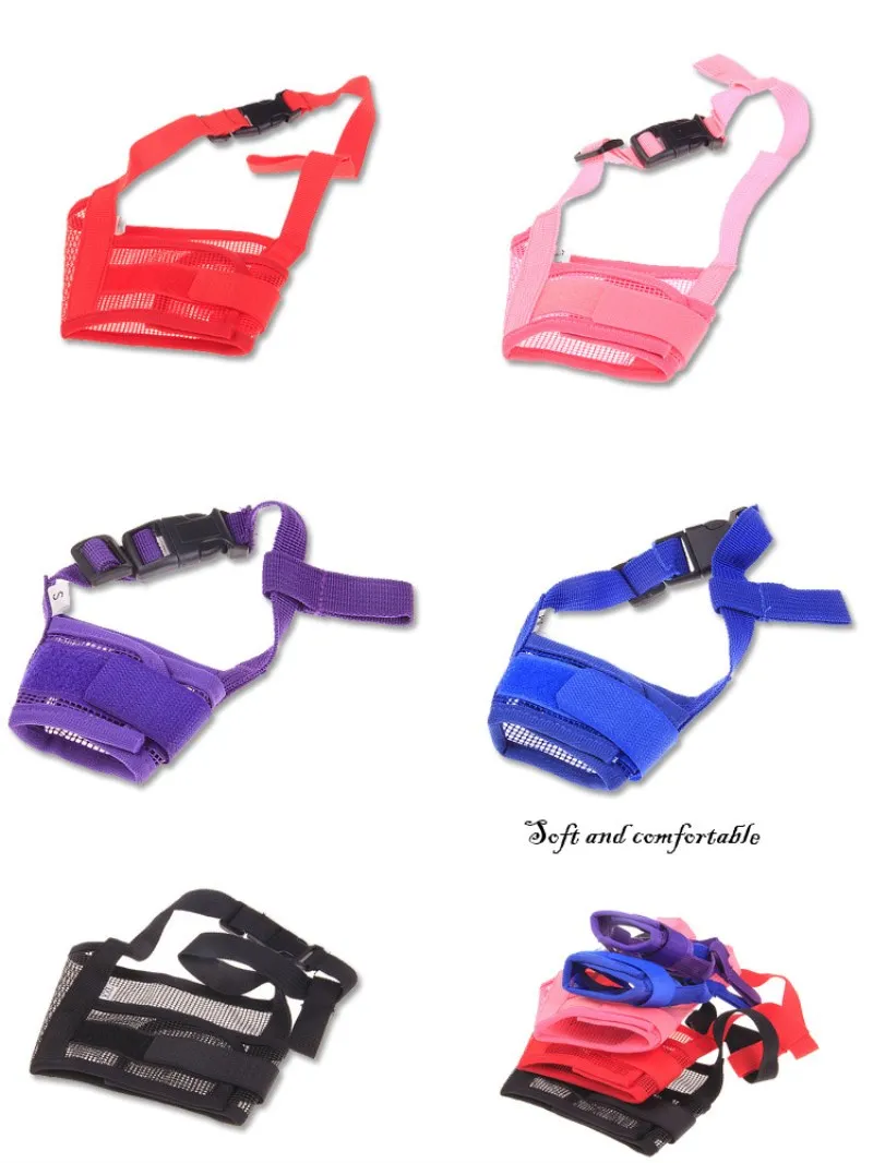 Anti Barking Dog Muzzle For Small Large Dogs Adjustable Mesh Breathable Pet Mouth Muzzle For Dogs Nylon Straps Dog Accessories