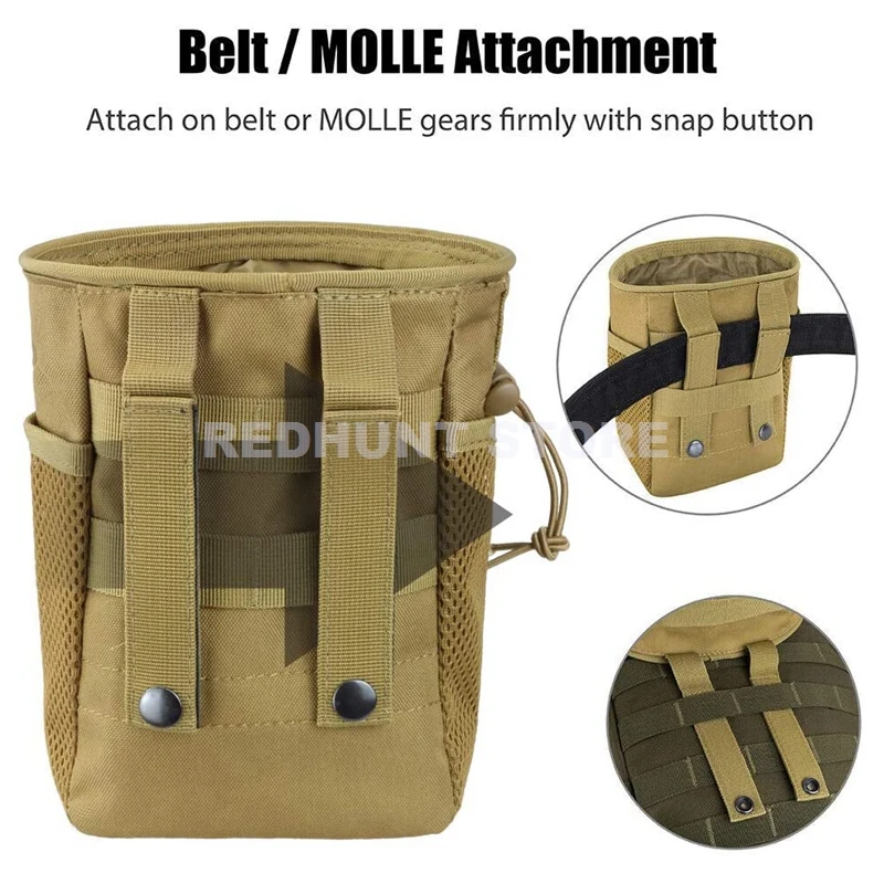 Tactical Molle Drawstring Magazine Dump Pouch Adjustable Utility Belt Fanny Hip Holster Bag Outdoor Ammo Pouch