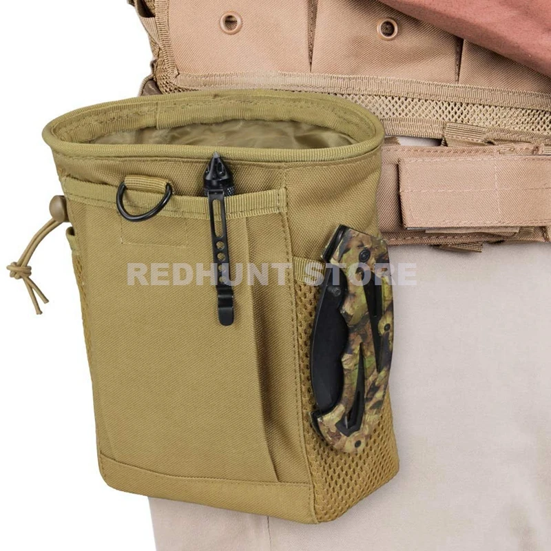 Tactical Molle Drawstring Magazine Dump Pouch Adjustable Utility Belt Fanny Hip Holster Bag Outdoor Ammo Pouch