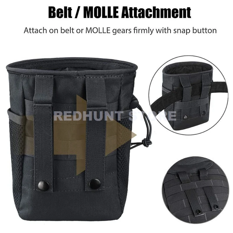 Tactical Molle Drawstring Magazine Dump Pouch Adjustable Utility Belt Fanny Hip Holster Bag Outdoor Ammo Pouch