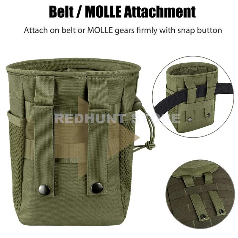 Tactical Molle Drawstring Magazine Dump Pouch Adjustable Utility Belt Fanny Hip Holster Bag Outdoor Ammo Pouch
