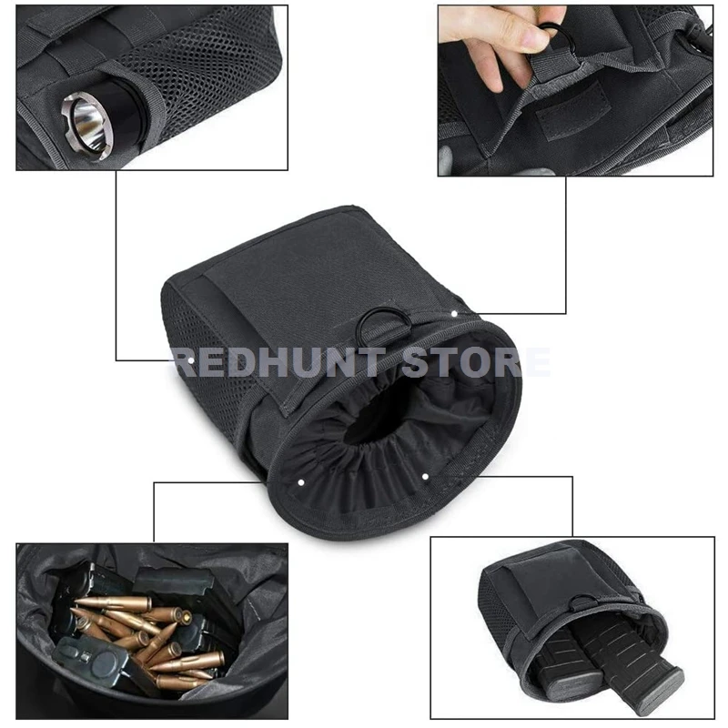 Tactical Molle Drawstring Magazine Dump Pouch Adjustable Utility Belt Fanny Hip Holster Bag Outdoor Ammo Pouch