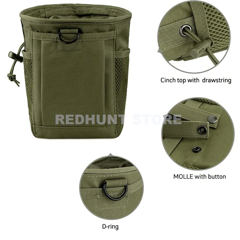 Tactical Molle Drawstring Magazine Dump Pouch Adjustable Utility Belt Fanny Hip Holster Bag Outdoor Ammo Pouch