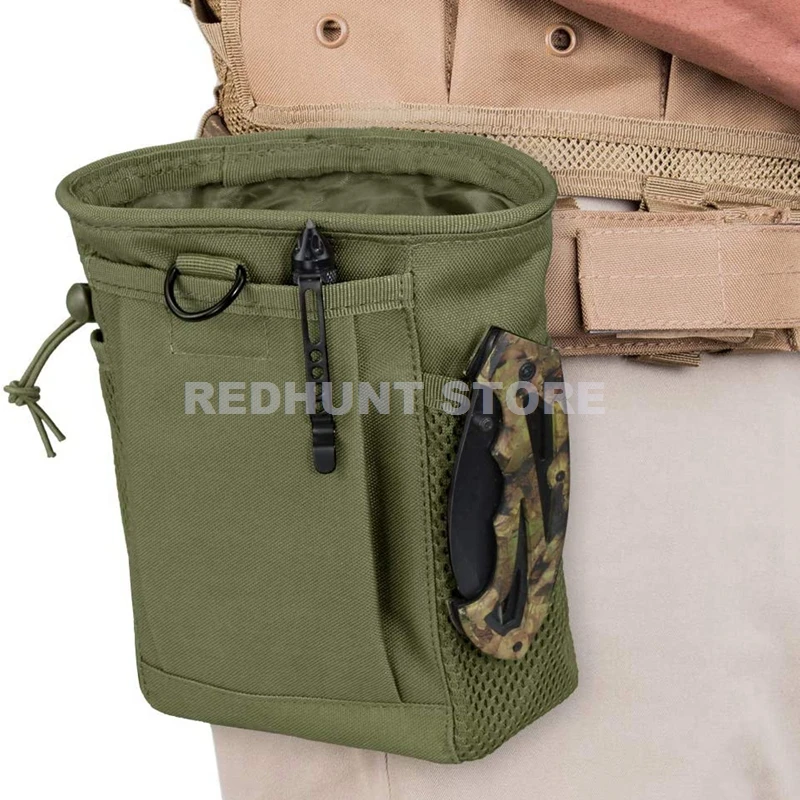 Tactical Molle Drawstring Magazine Dump Pouch Adjustable Utility Belt Fanny Hip Holster Bag Outdoor Ammo Pouch