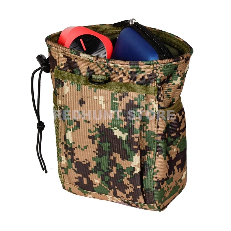 Tactical Molle Drawstring Magazine Dump Pouch Adjustable Utility Belt Fanny Hip Holster Bag Outdoor Ammo Pouch