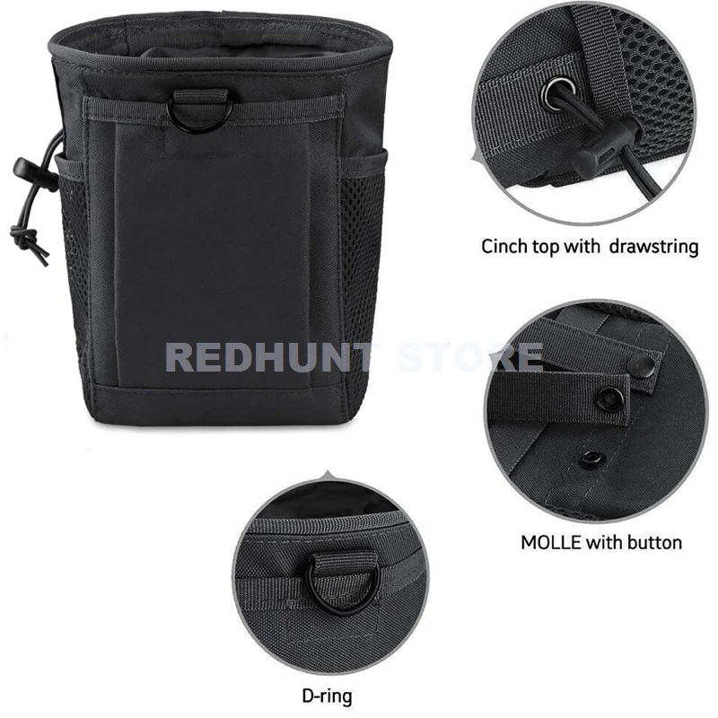 Tactical Molle Drawstring Magazine Dump Pouch Adjustable Utility Belt Fanny Hip Holster Bag Outdoor Ammo Pouch