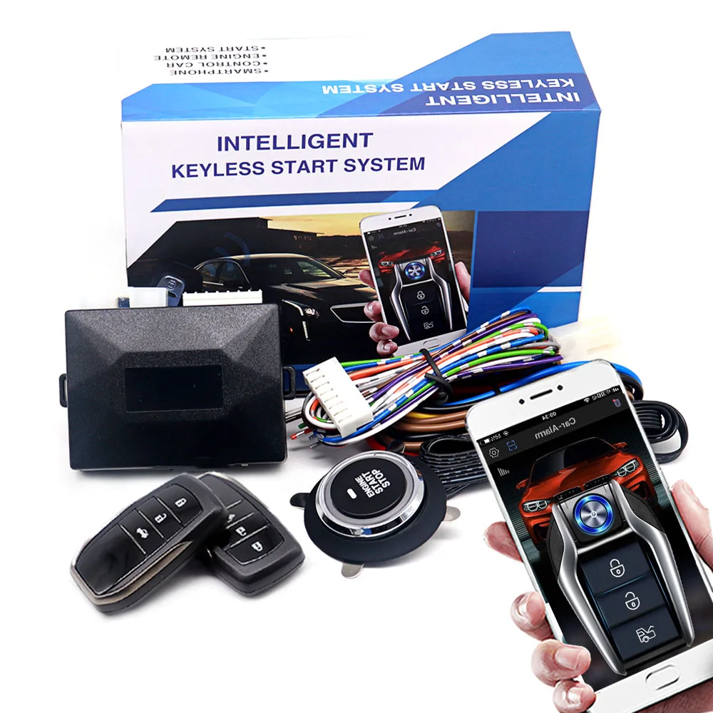 Universal Car Alarm Auto Start Stop System Remote Control Engine Ignition Autostart Kit Keyless Push Start System Car Accessorie
