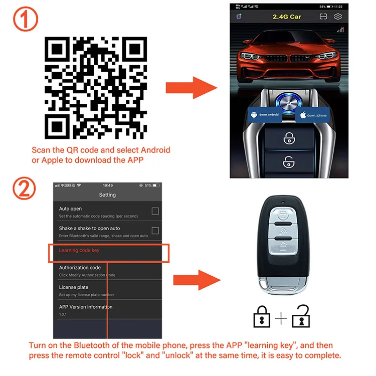 Universal Car Alarm Auto Start Stop System Remote Control Engine Ignition Autostart Kit Keyless Push Start System Car Accessorie