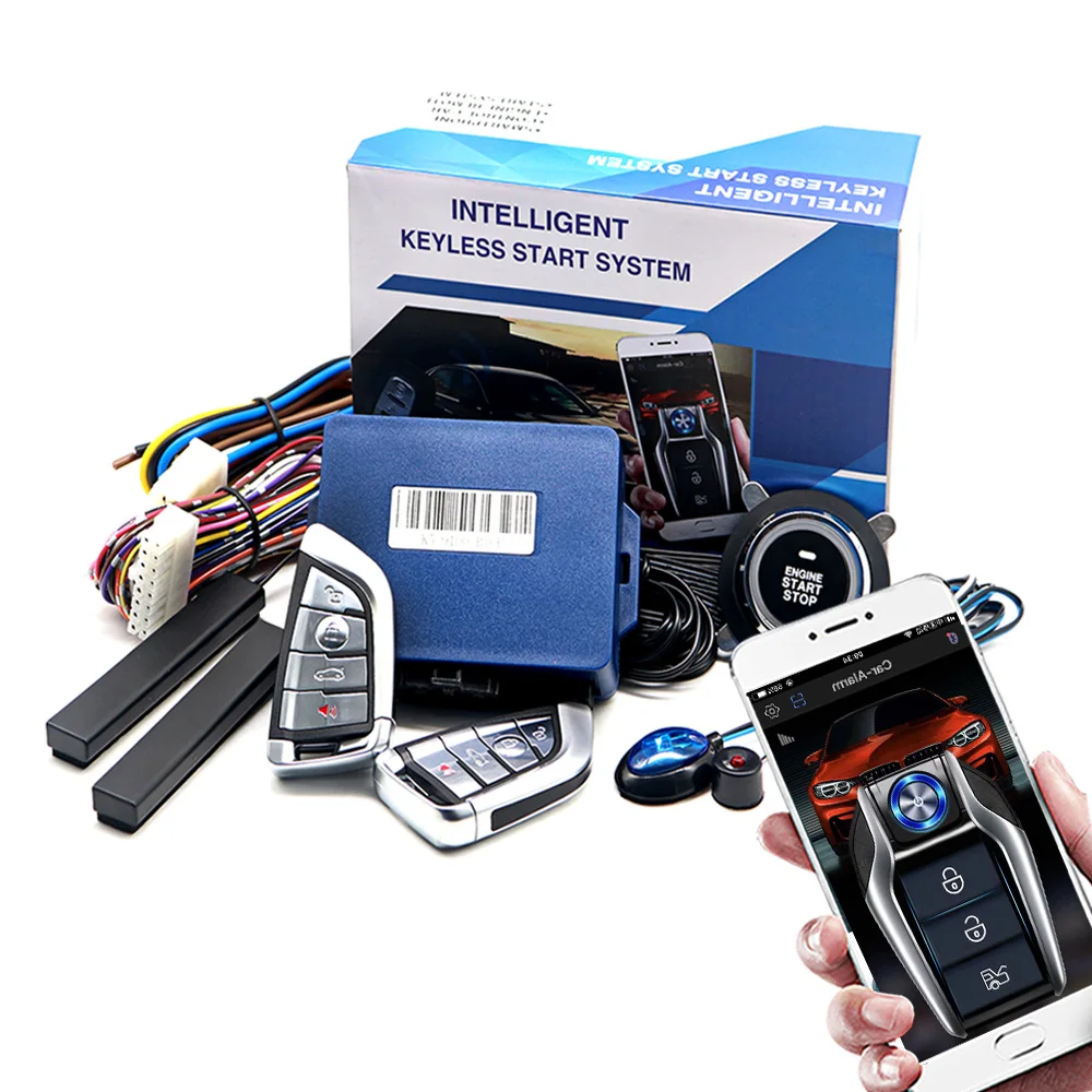 Universal Car Alarm Auto Start Stop System Remote Control Engine Ignition Autostart Kit Keyless Push Start System Car Accessorie