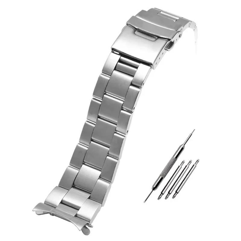 Stainless Steel Strap for Seiko Watch Band 18mm 19mm 20mm 22mm 24mm for Oyster for Jubilee Curved Metal Bracelet Men Women Band