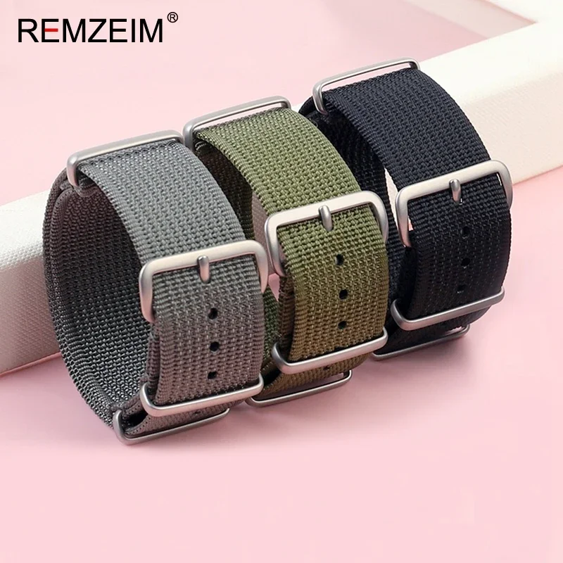 High Quality Nylon Watch Strap Brown Green Black Band Military Casual Watchband Army Sport Bracelet Replacement Belt