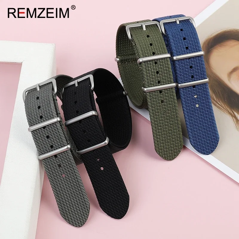 High Quality Nylon Watch Strap Brown Green Black Band Military Casual Watchband Army Sport Bracelet Replacement Belt