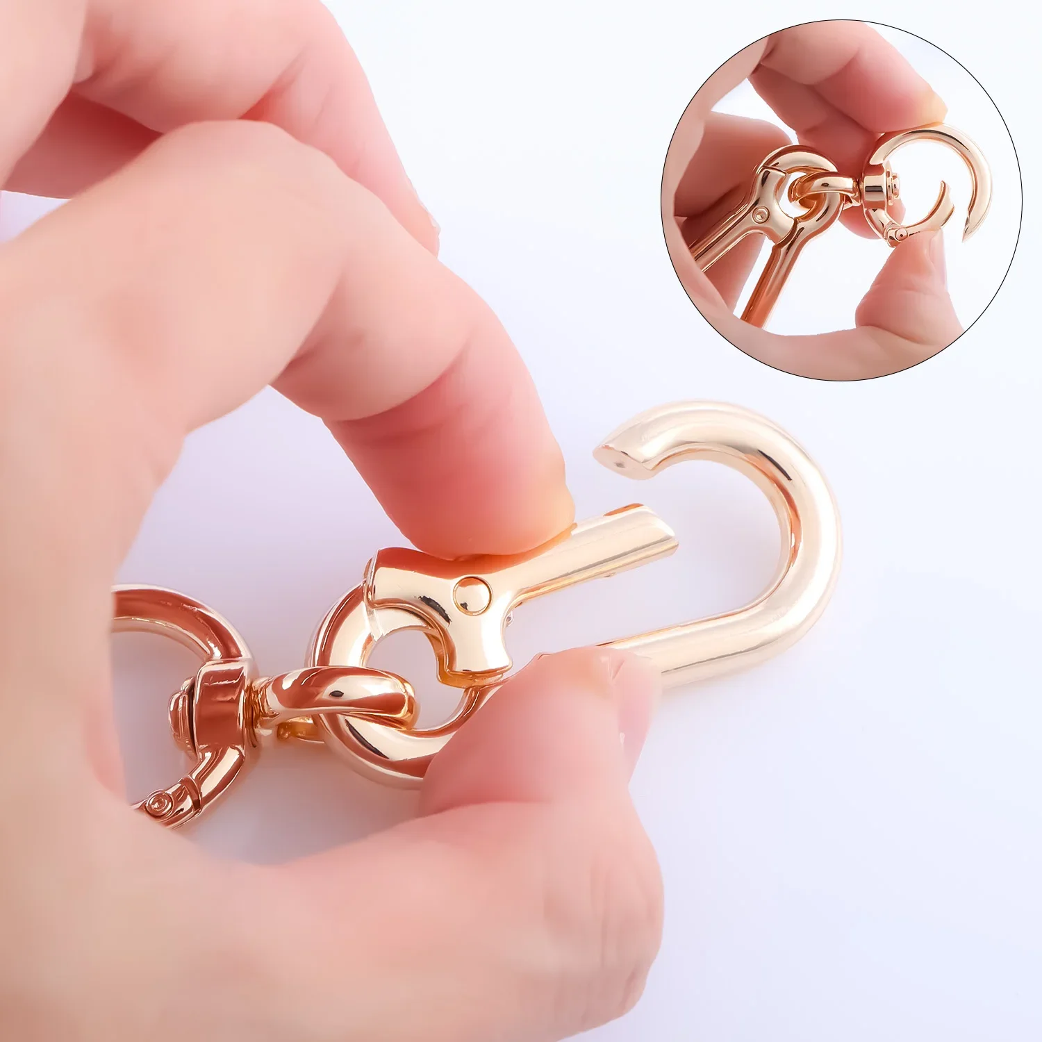 2pcs Metal Spring Snap Hooks Clip, Car Keys Keychain, Trigger Spring Swivel Buckles for Bags Keys