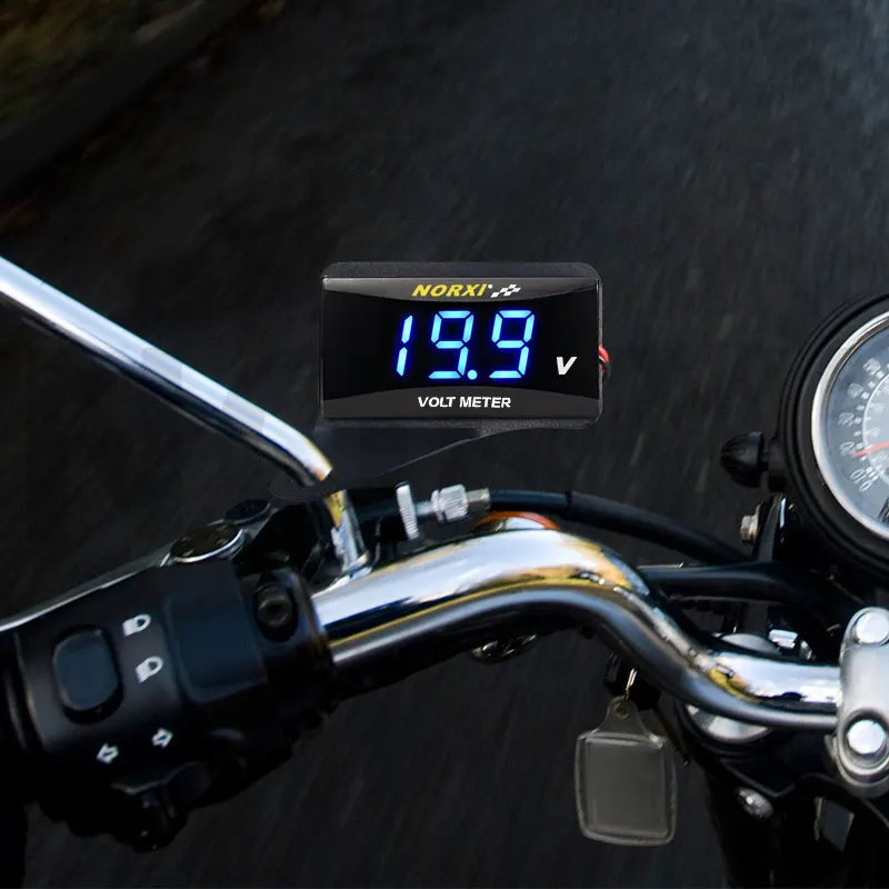 Motorcycle Meter Voltmeter Water Temperature Mini Super Blog Digital 6V 12V Electromobile Thermometer Gauge Car Volt Meter
