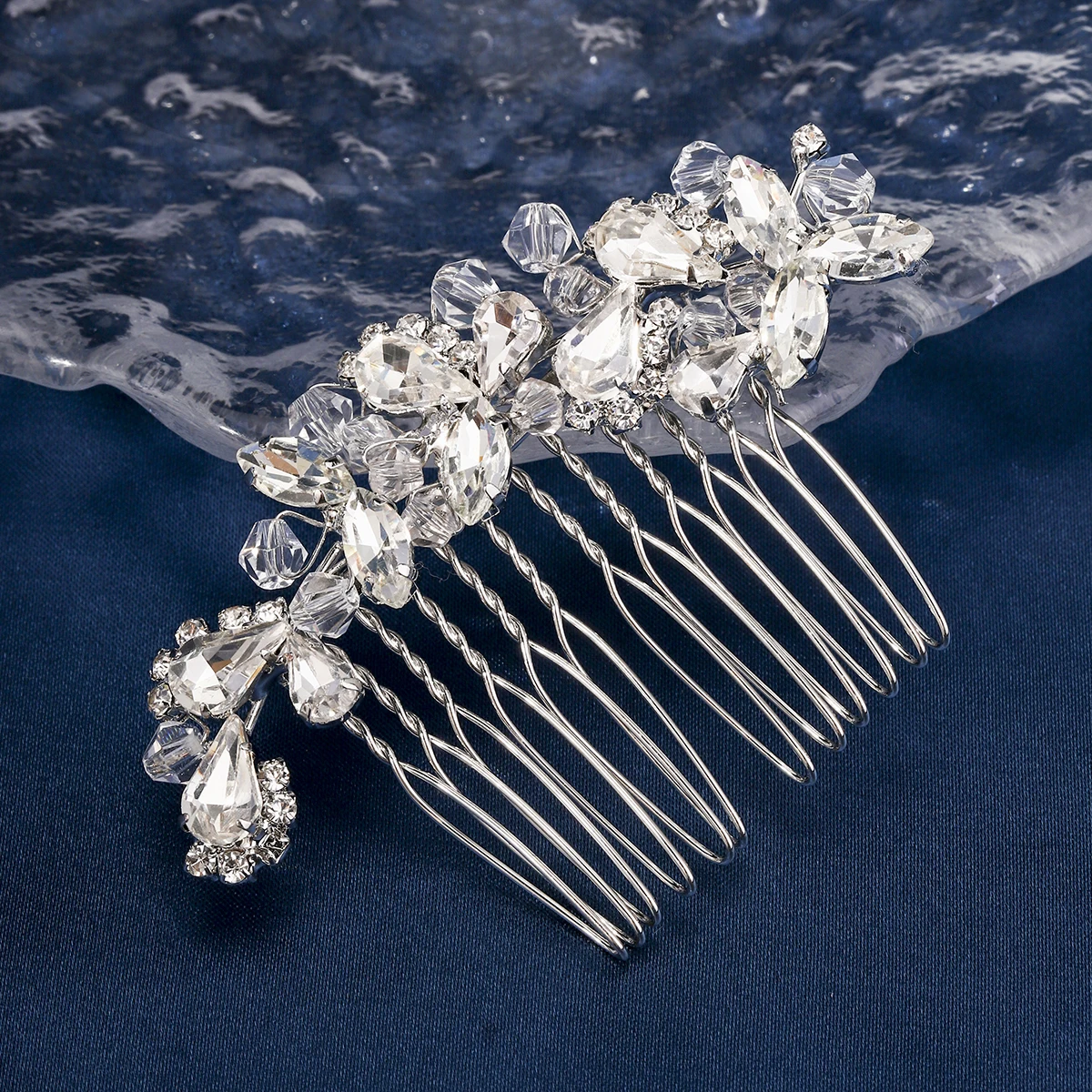 Bridal Wedding Hair Accessories Crystal Flower Hair Combs Clips for Women Bride Headpiece Bridesmaid Party Jewelry Gift