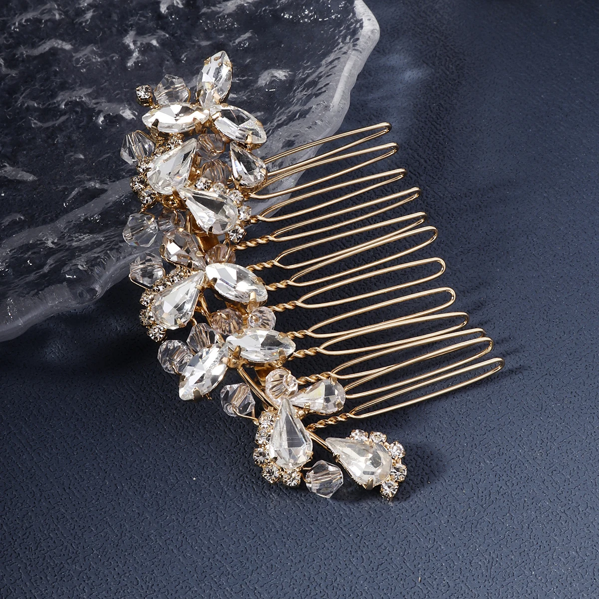 Bridal Wedding Hair Accessories Crystal Flower Hair Combs Clips for Women Bride Headpiece Bridesmaid Party Jewelry Gift