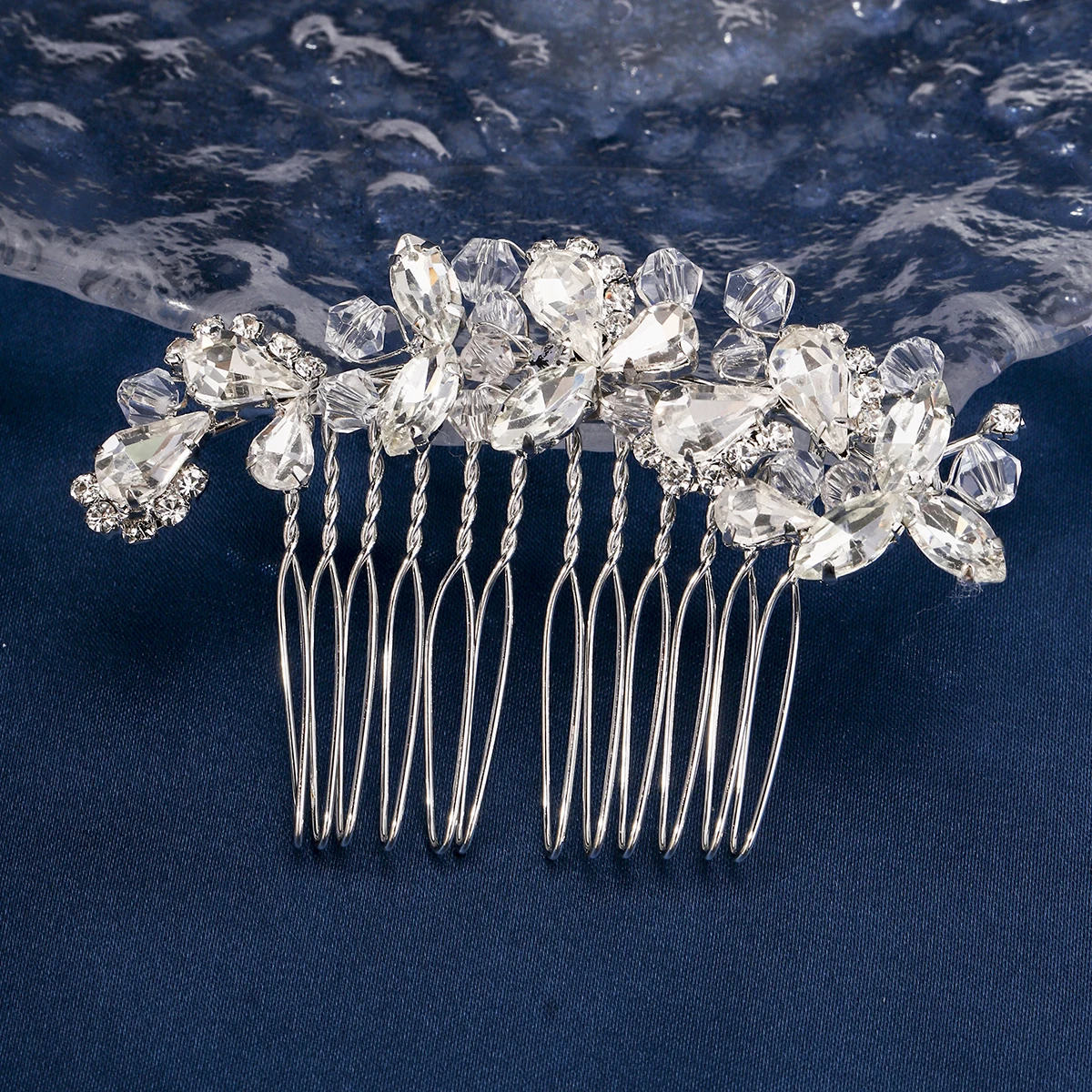 Bridal Wedding Hair Accessories Crystal Flower Hair Combs Clips for Women Bride Headpiece Bridesmaid Party Jewelry Gift