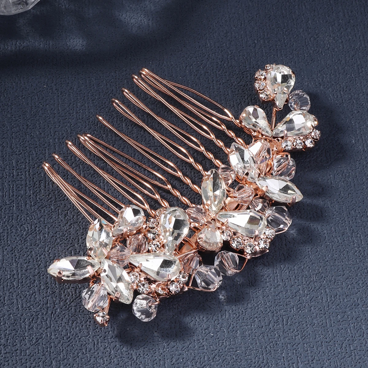 Bridal Wedding Hair Accessories Crystal Flower Hair Combs Clips for Women Bride Headpiece Bridesmaid Party Jewelry Gift
