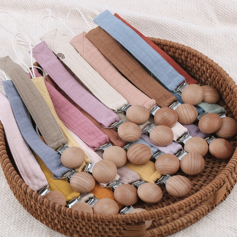 Baby Pacifier Clip Pacifier Anti-lost Chain Clip Nipple Holder Soft Cotton Children Kid Pacifier Soother Holder