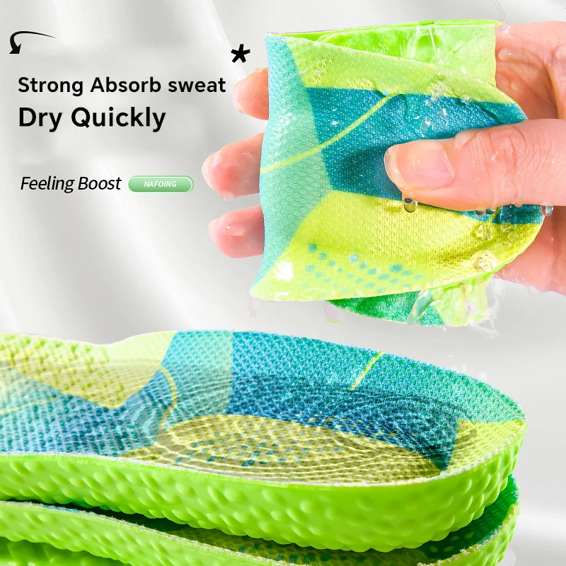 Sport Shock Absorption Insoles Green EVA Air Cushion Breathable Arch Support Orthopedic Shoes Pad Men Women Feet Care Insoles