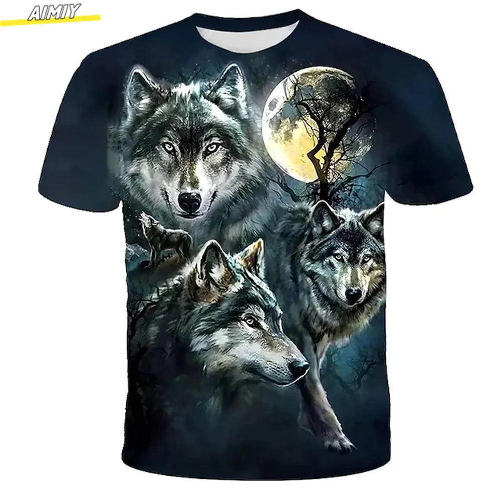 Men's Hipster Wolf 3d Printed T-shirt Printing Short Sleeve Fashion Summer Tee 3D Animal Plus Size Round Neck Daily Holiday Top