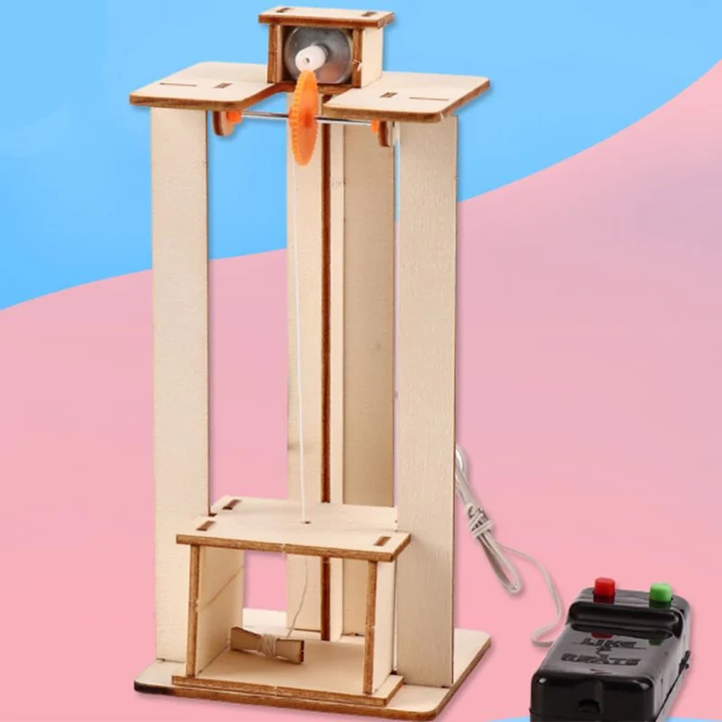 Children's Puzzle Toys Science Experiment Puzzle Kit Creative Education DIY Electric Elevator Lift Model School Teaching Aids