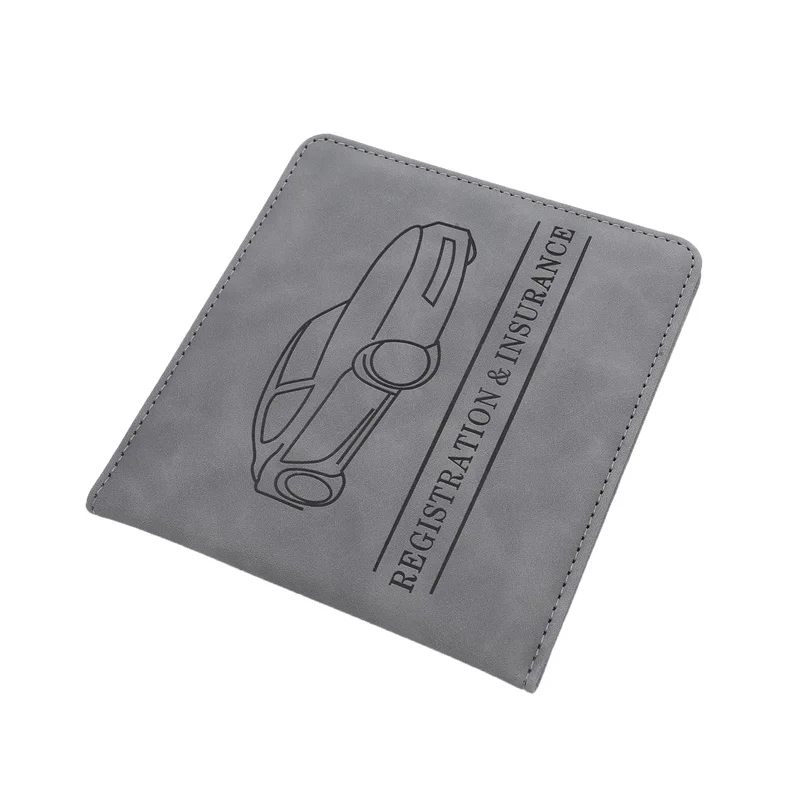 Car Registration Driver's License and Insurance Card Holder - Leather Vehicle Glove Box Automobile Documents Paperwork Organizer
