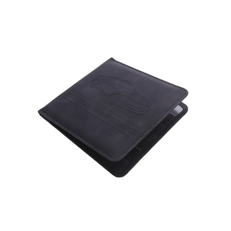 Car Registration Driver's License and Insurance Card Holder - Leather Vehicle Glove Box Automobile Documents Paperwork Organizer