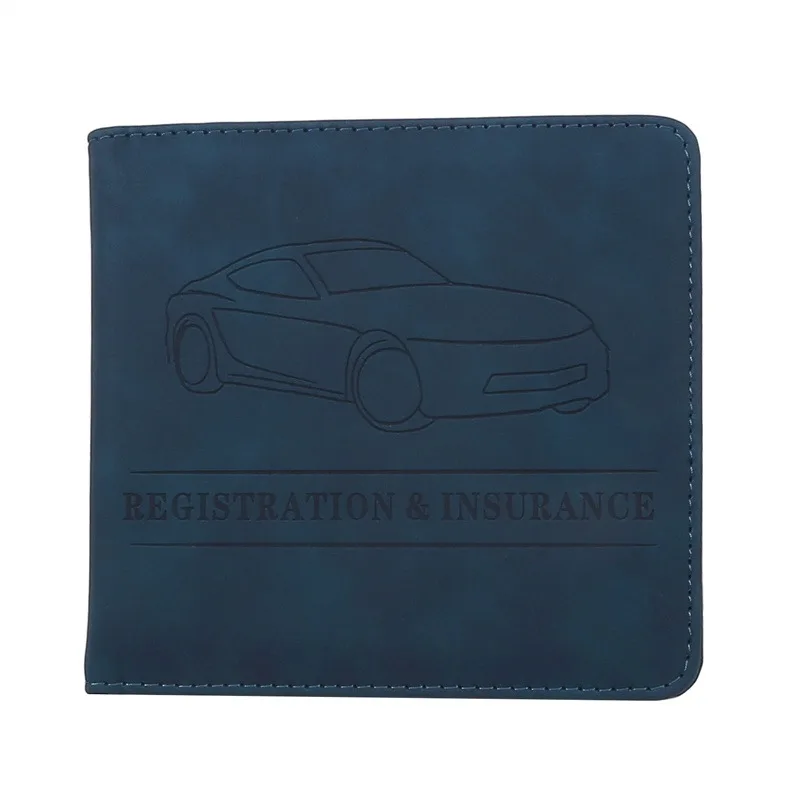 Car Registration Driver's License and Insurance Card Holder - Leather Vehicle Glove Box Automobile Documents Paperwork Organizer