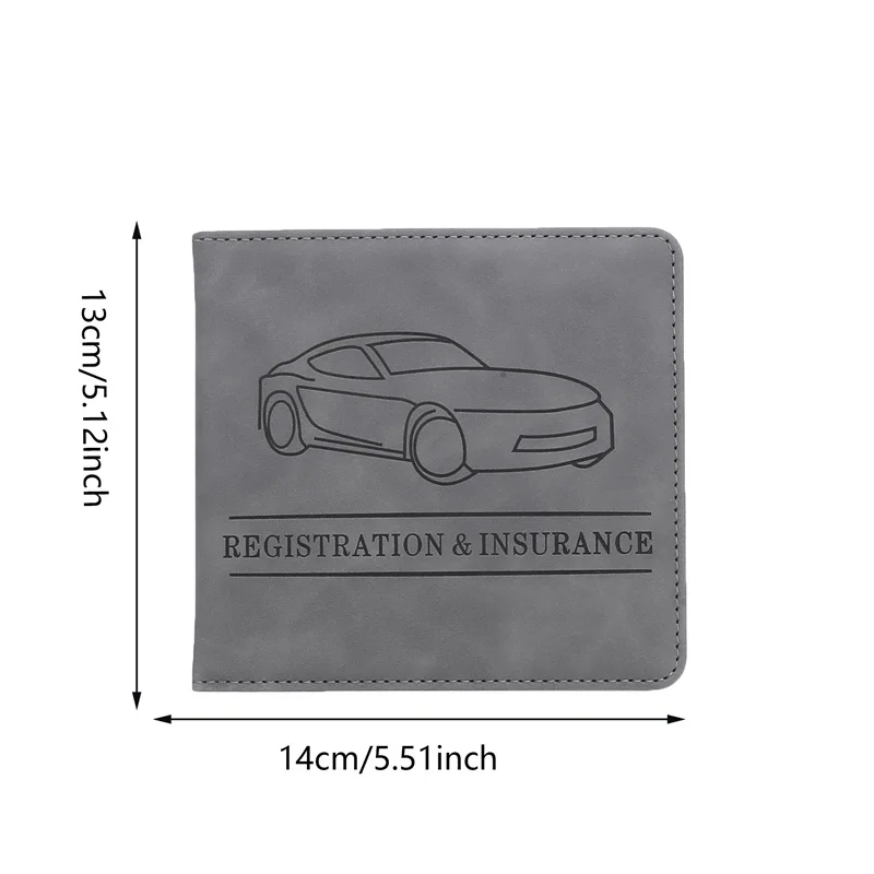 Car Registration Driver's License and Insurance Card Holder - Leather Vehicle Glove Box Automobile Documents Paperwork Organizer