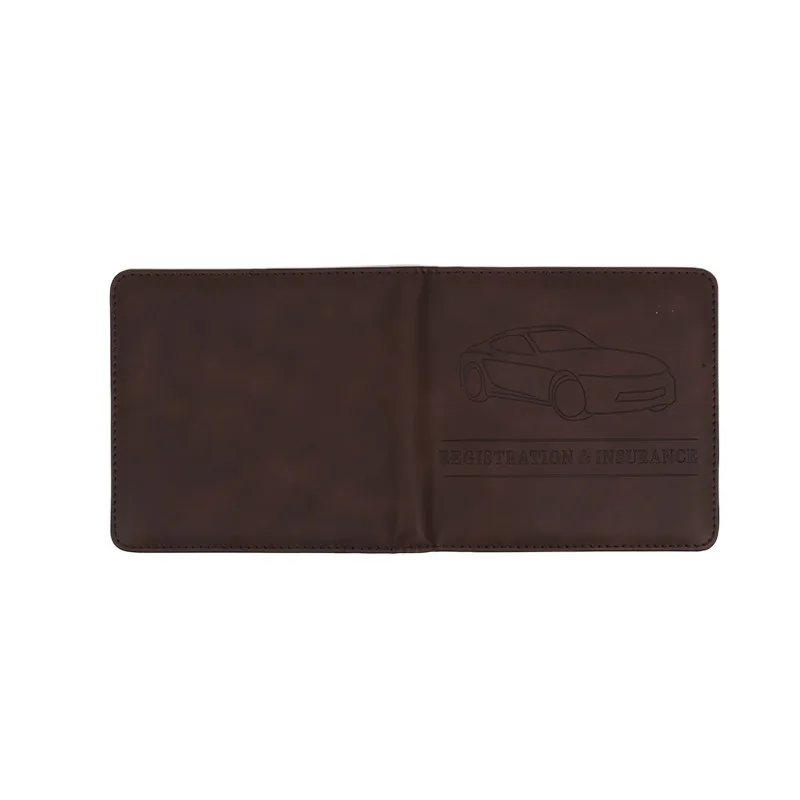 Car Registration Driver's License and Insurance Card Holder - Leather Vehicle Glove Box Automobile Documents Paperwork Organizer