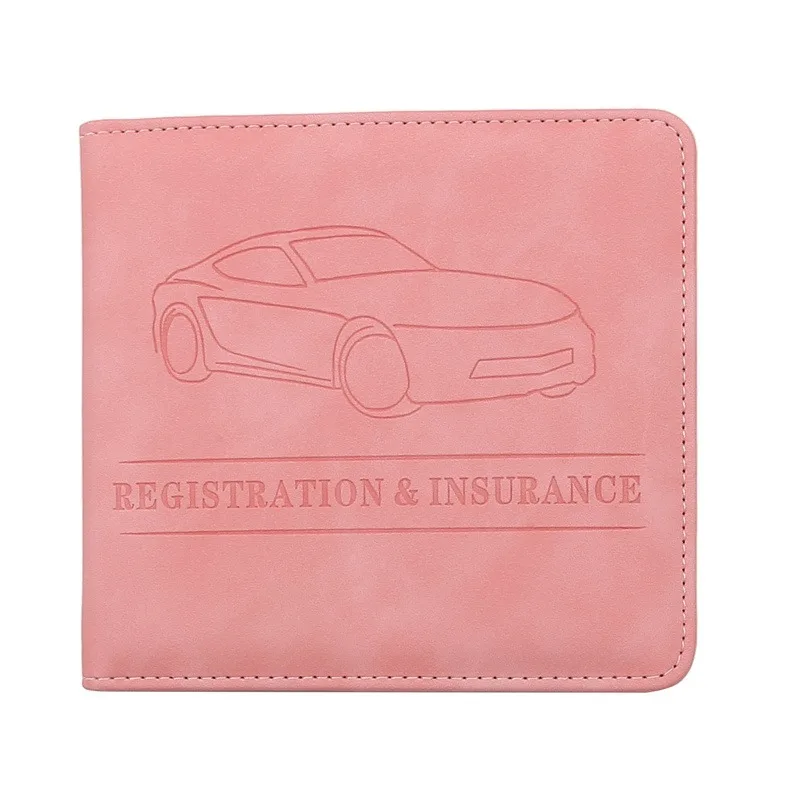 Car Registration Driver's License and Insurance Card Holder - Leather Vehicle Glove Box Automobile Documents Paperwork Organizer