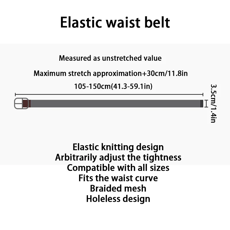 Men's elastic belt Women's elastic belts Fashion Minimalist Belt with Jeans Outdoor Sports Pin Buckle Unisex Belt