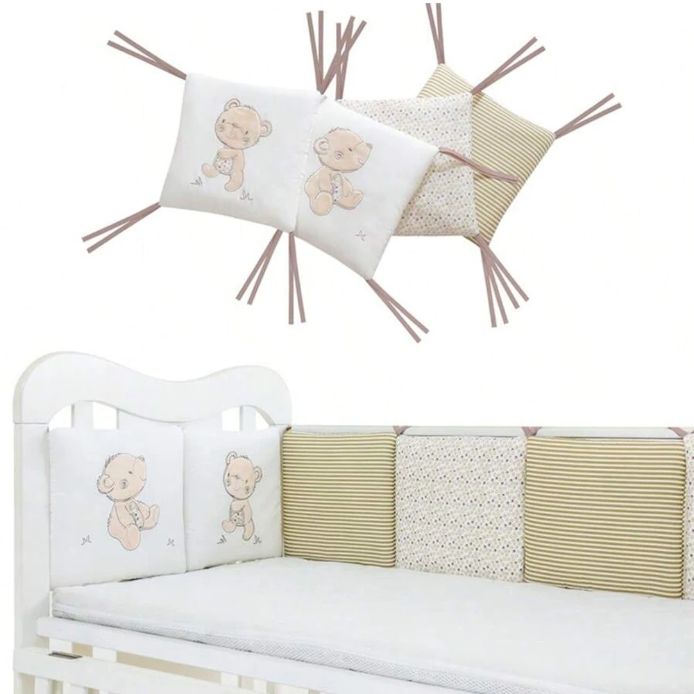 Baby Bed Protector Crib Bumper Pads 6Pcs/Set Baby Bed Bumper Kids Safety Bed Around Cotton Blend Crib Anti-collision Anti-fall