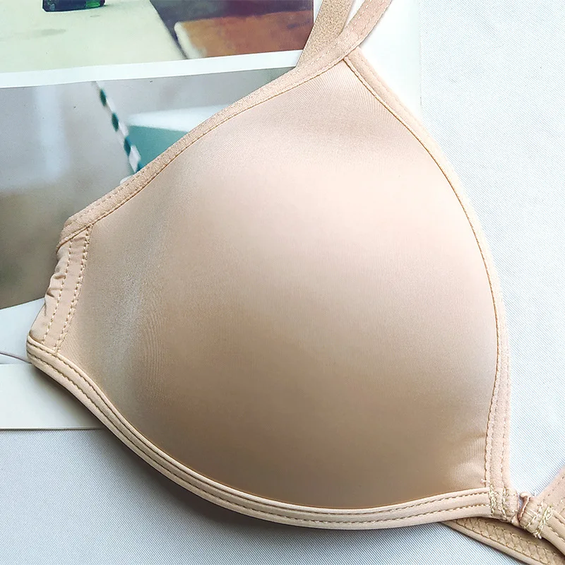 FINETOO Sexy Thin Seamless Bras Women Triangle Cup Underwear Female Beauty Back Front Buckle Bra Cross Straps Tops Lingerie New