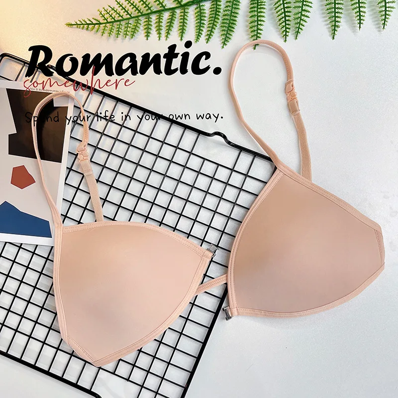 FINETOO Sexy Thin Seamless Bras Women Triangle Cup Underwear Female Beauty Back Front Buckle Bra Cross Straps Tops Lingerie New